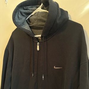 Nike Swoosh embroidered Logo Hooded Sweatshirt Men’s Medium Black